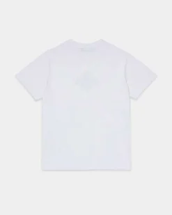 T-shirt Dsquared2 bianca in puro cotone con foglia logo icon nera