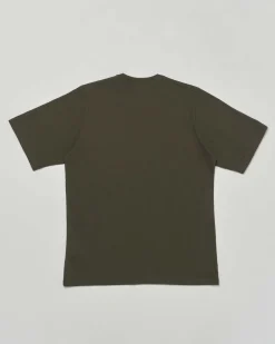 T-shirt Dsquared2 relaxed fit verde militare in puro cotone con mini logo giallo