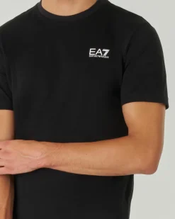 T-shirt EA7 nera mezza manica in puro pima cotton