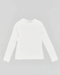 T-shirt Elsy bianca manica lunga in viscosa stretch