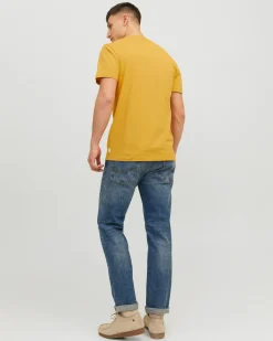 T-shirt gialla mezza manica tinta unita