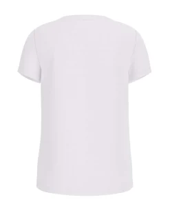 T-shirt Guess bianca in puro cotone a maniche corte con logo effetto laminato