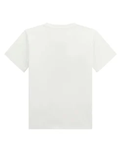 T-shirt Guess bianca mezza manica in puro cotone con stampa foto New York