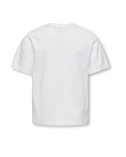T-shirt Kids Only avorio stile college con logo verde