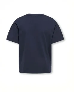 T-shirt Kids Only blu stile college con logo rosso