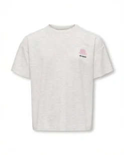 T-shirt Kids Only grigio melange con orsetto College Bear