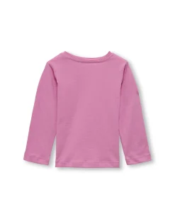 T-shirt Kids Only rosa in cotone a manica lunga
