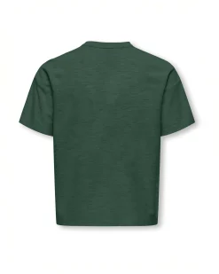 T-shirt Kids Only verde con orsetto College Bear