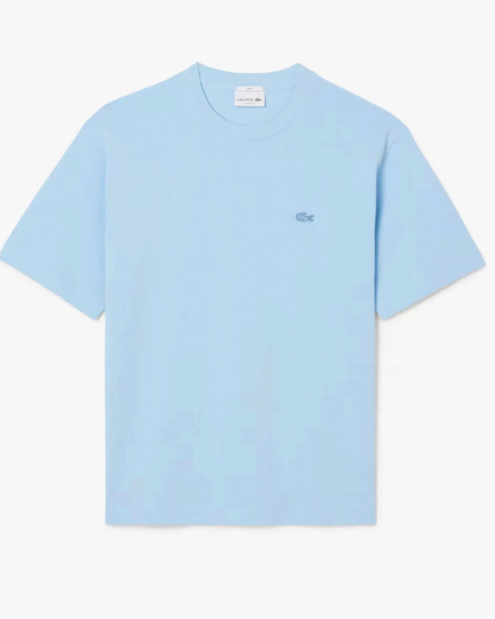 T-shirt Lacoste loose-fit azzurra con logo tono su tono