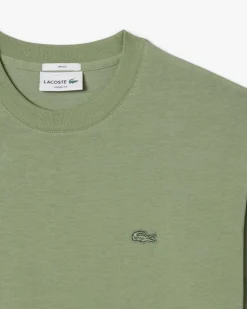 T-shirt Lacoste loose-fit verde salvia con logo tono su tono