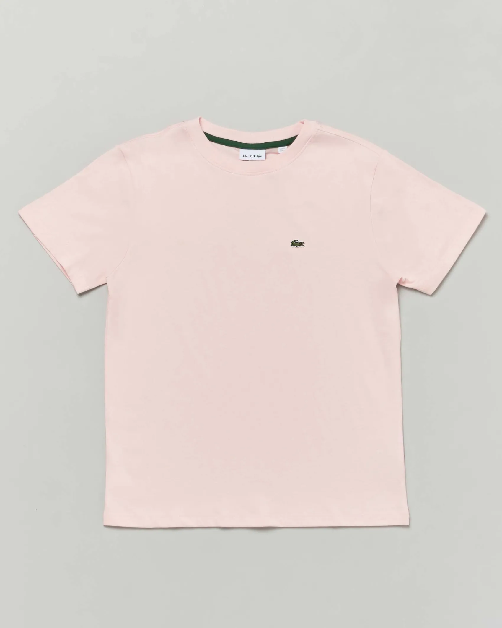 T-shirt Lacoste rosa in puro cotone con mini logo icon