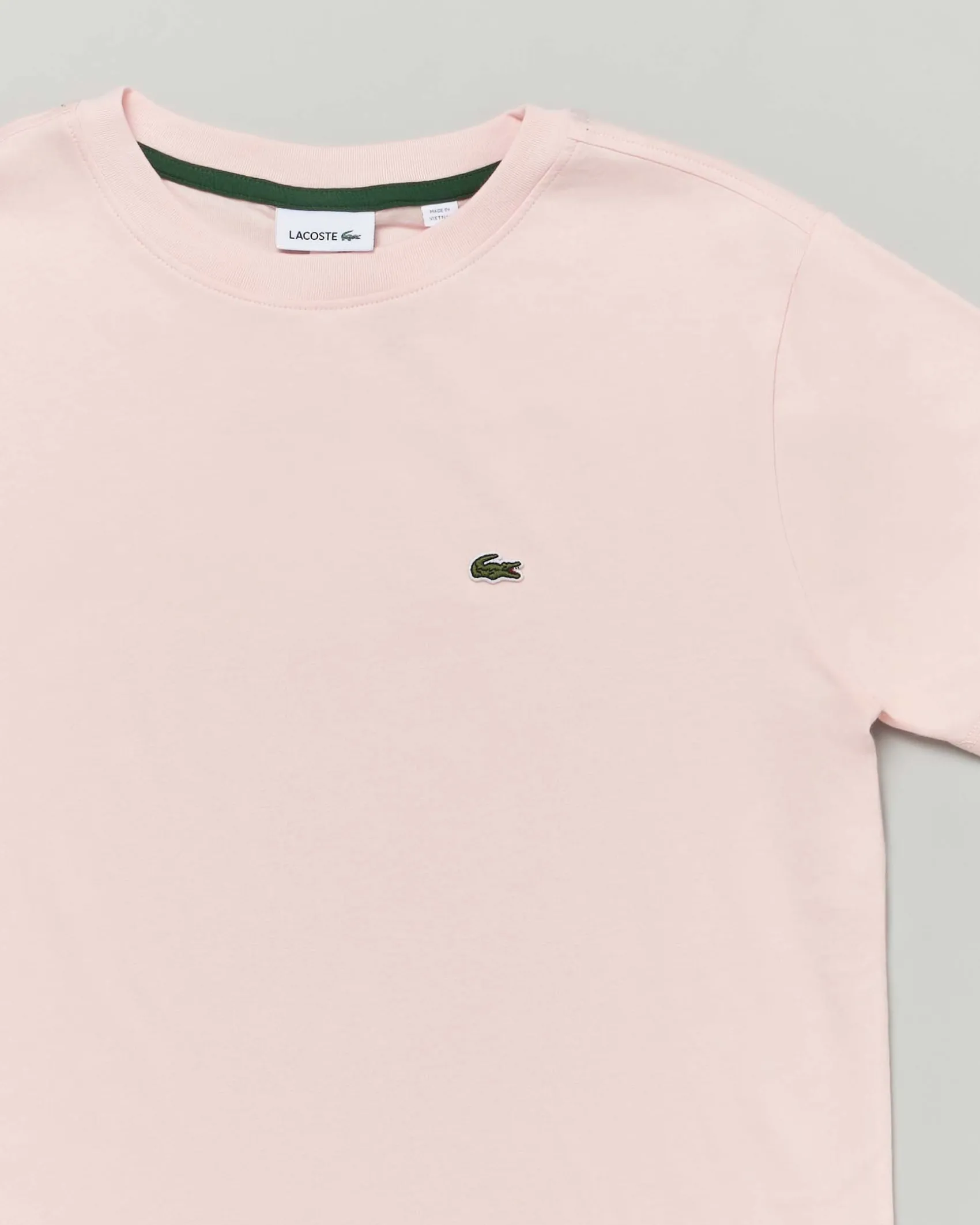 T-shirt Lacoste rosa in puro cotone con mini logo icon
