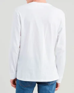 T-shirt Levi's bianca manica lunga in jersey di cotone