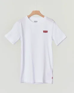 T-shirt Levi's bianca mezza manica con logo batwing piccolo