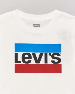 T-shirt Levi's bianca mezza manica con logo heroel frontale