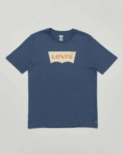 T-shirt Levi's blu jeans a maniche corte con logo batwing beige