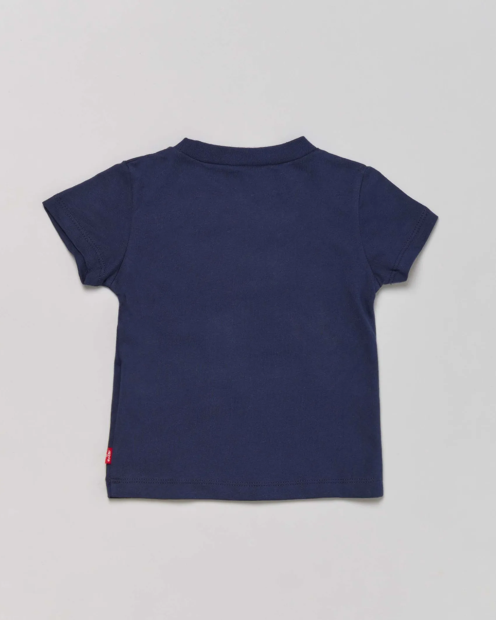 T-shirt Levi's blu mezza manica con logo batwing rosso