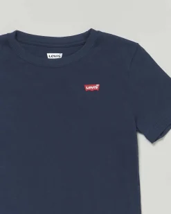 T-shirt Levi's blu mezza manica con mini logo rosso
