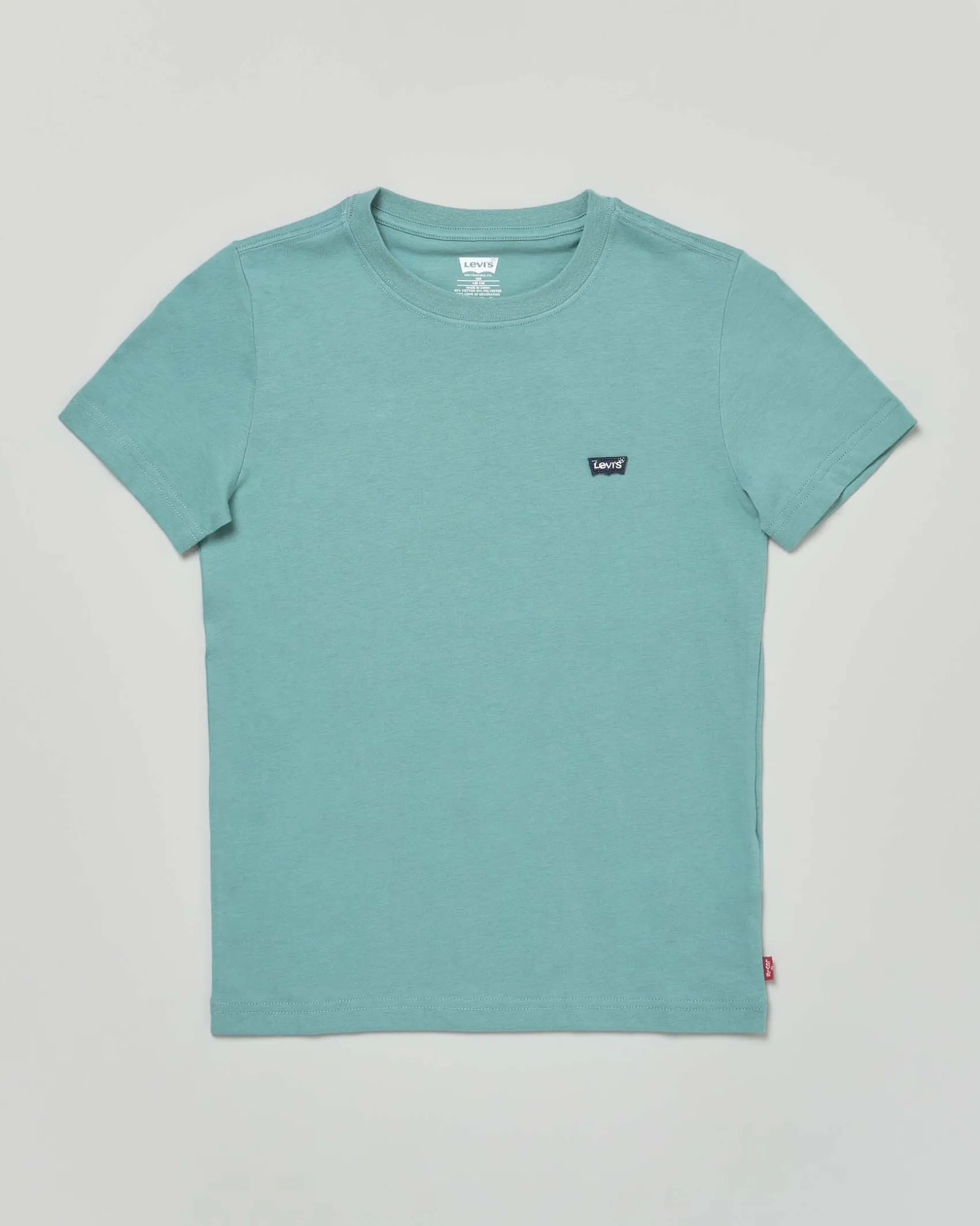 T-shirt Levi's verde petrolio mezza manica con mini logo blu