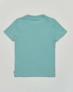 T-shirt Levi's verde petrolio mezza manica con mini logo blu