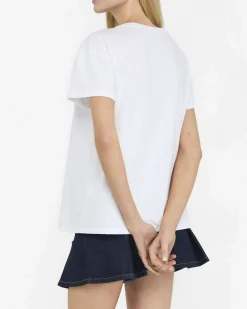 T-shirt Liu Jo Jeans bianca in cotone con applicazioni gioiello