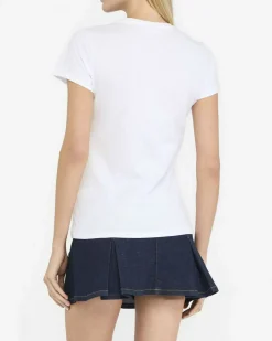 T-shirt Liu Jo Jeans bianca in cotone con fiori in rilievo