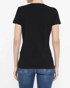 T-shirt Liu Jo Jeans nera in cotone con logo in rilievo