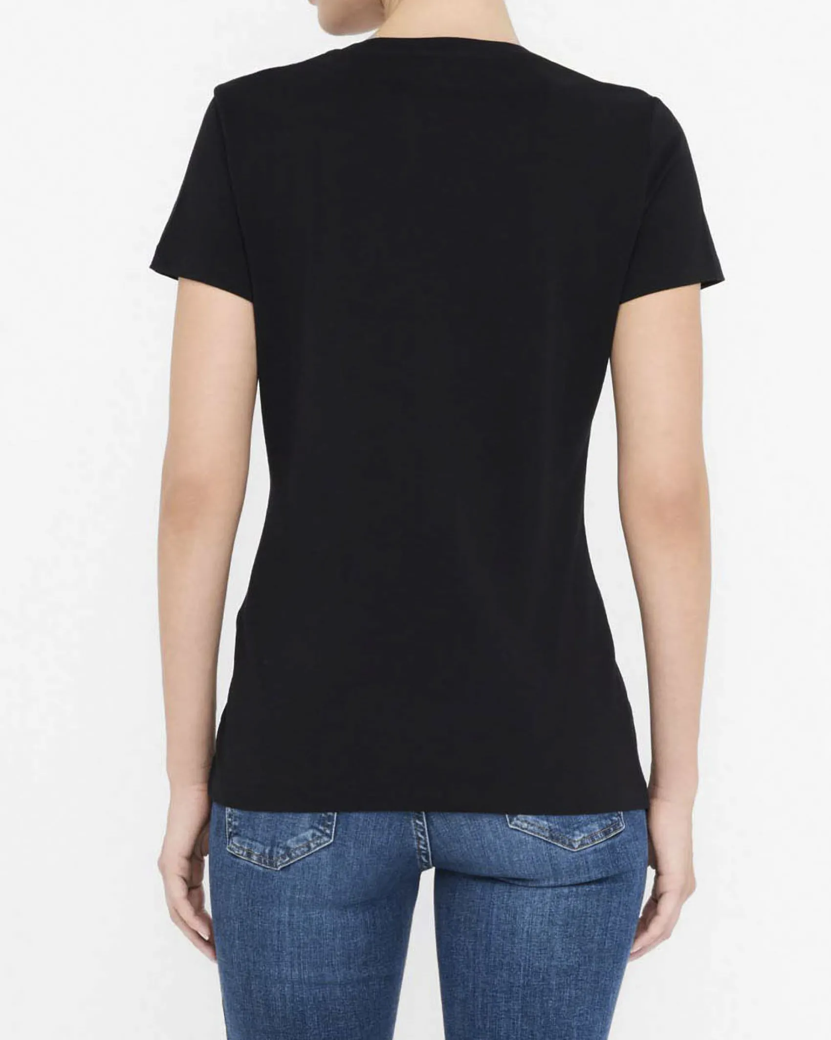 T-shirt Liu Jo Jeans nera in cotone con logo in rilievo