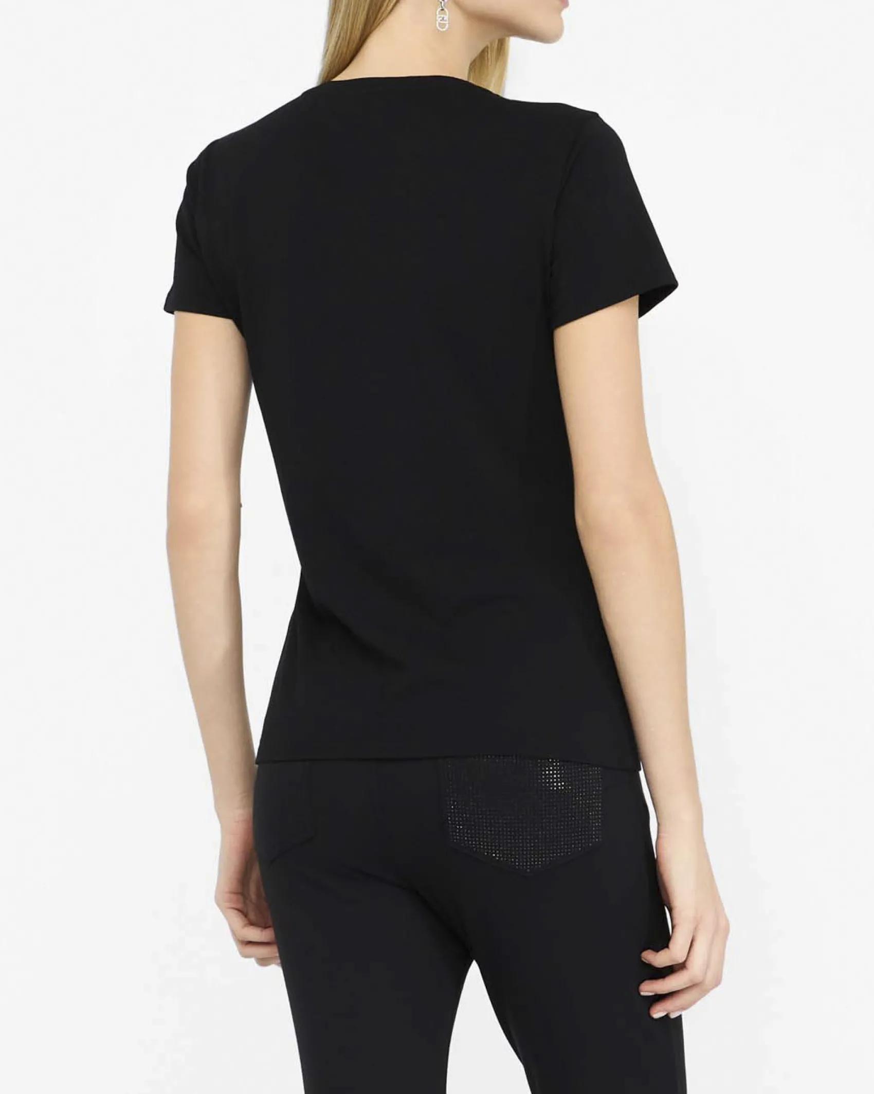 T-shirt Liu Jo Sport nera in cotone elasticizzato