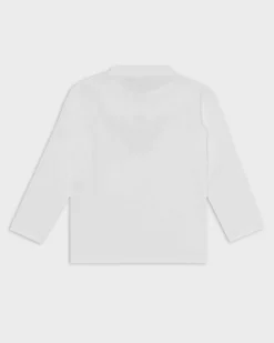 T-shirt manica lunga Emporio Armani Junior bianca con logo aquila frontale