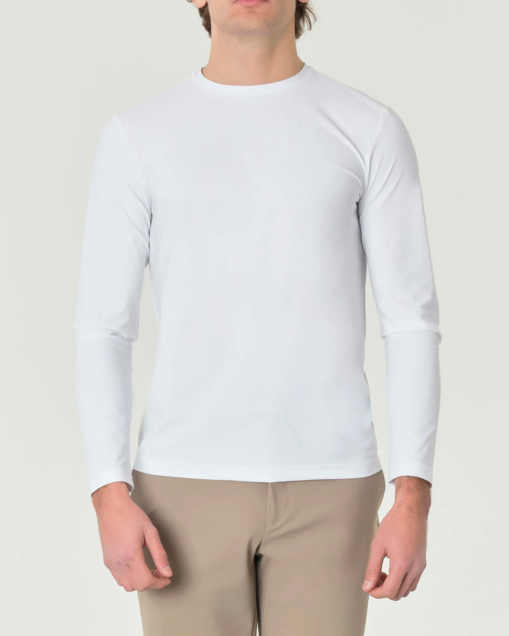 T-shirt manica lunga Pellizzari bianca in tessuto tecnico