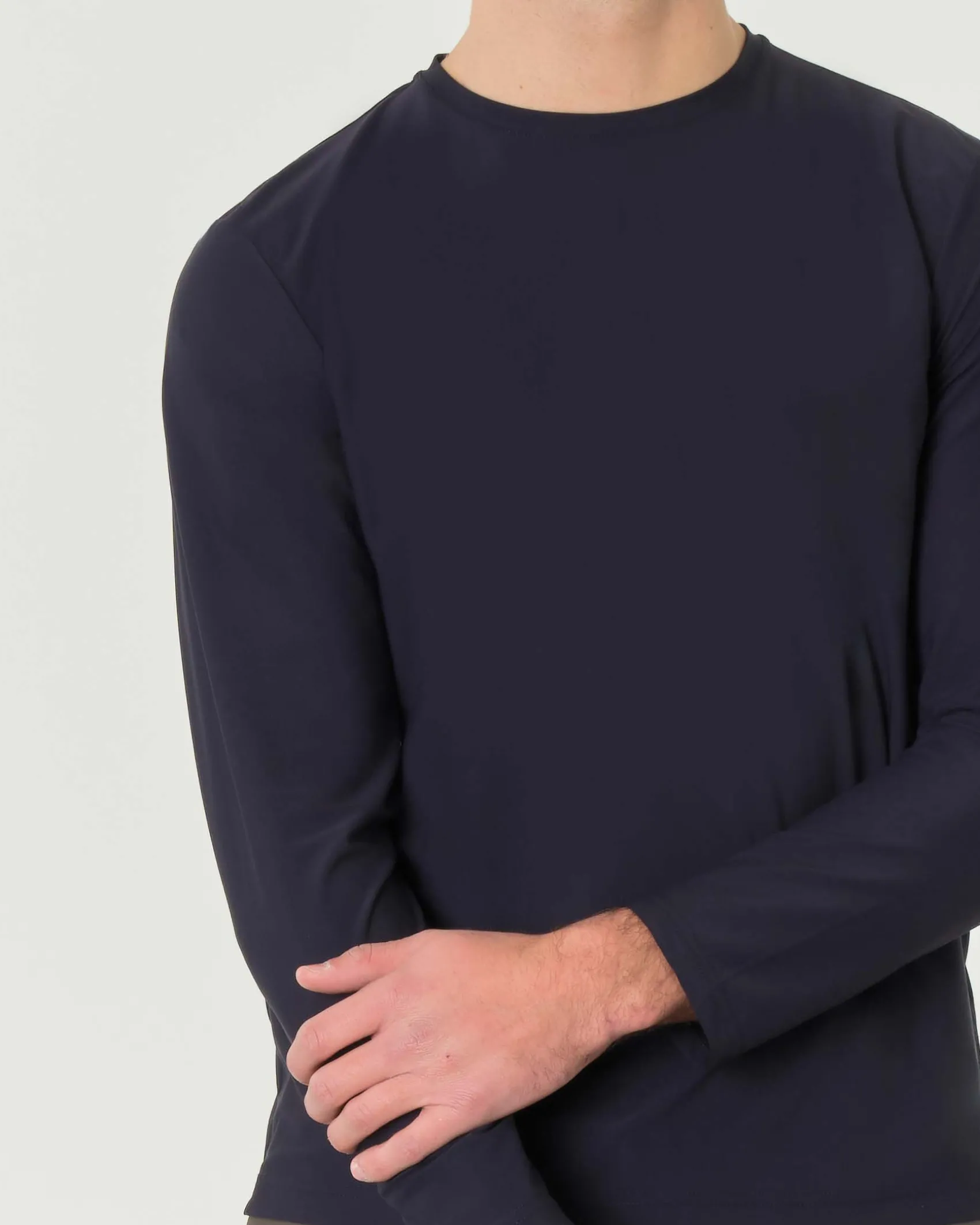 T-shirt manica lunga Pellizzari blu in tessuto tecnico