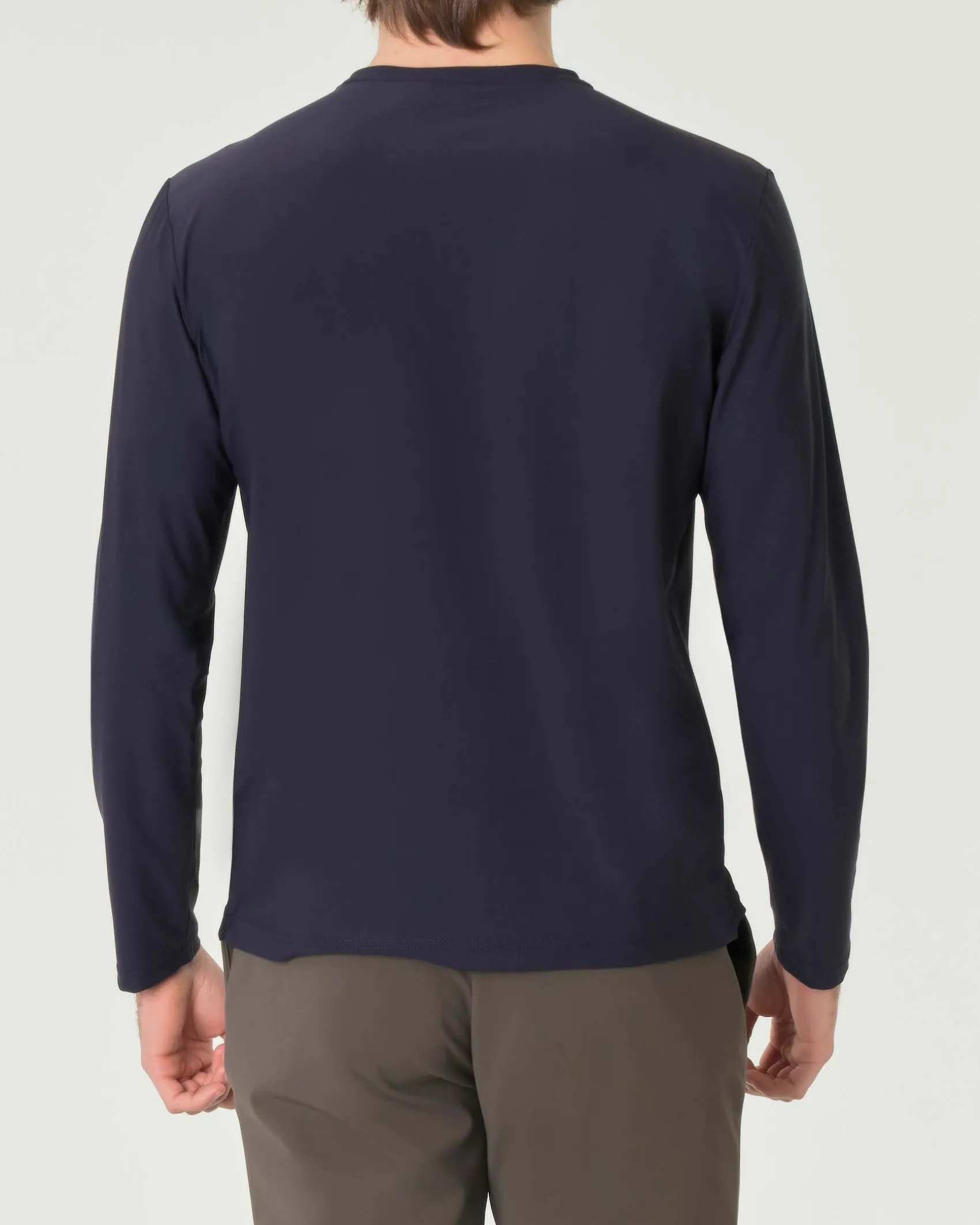 T-shirt manica lunga Pellizzari blu in tessuto tecnico