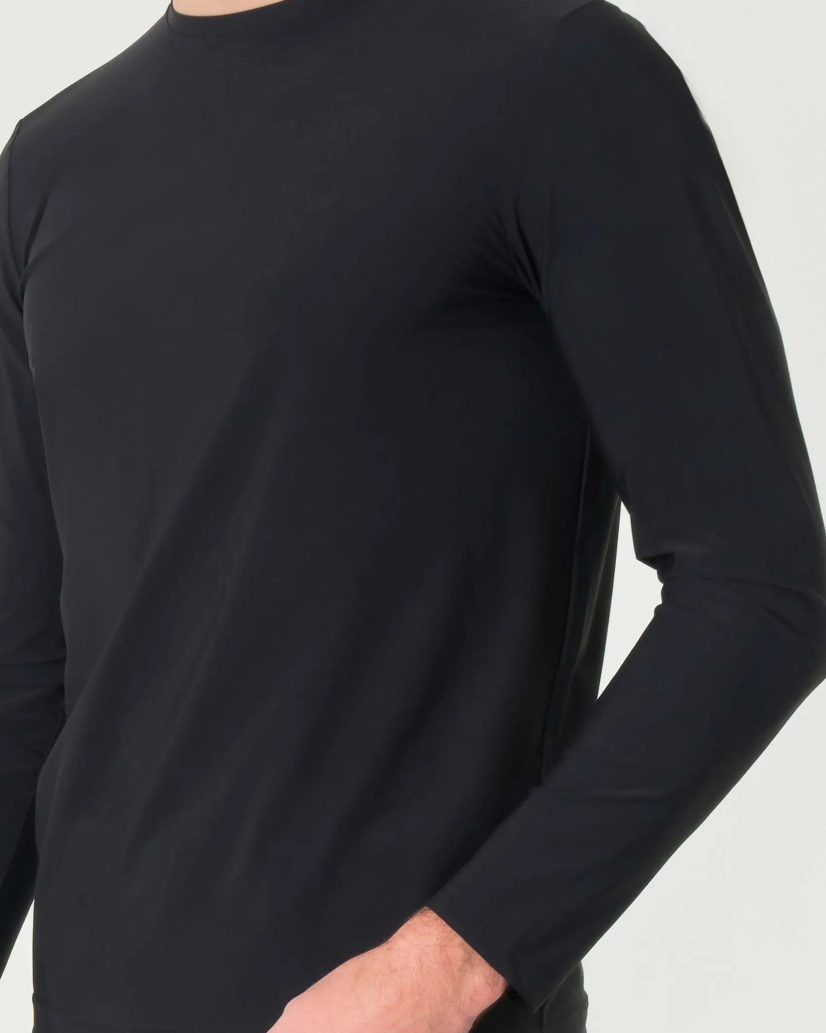 T-shirt manica lunga Pellizzari nera in tessuto tecnico