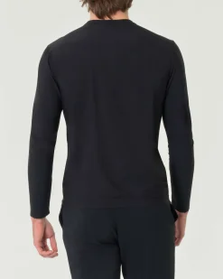 T-shirt manica lunga Pellizzari nera in tessuto tecnico