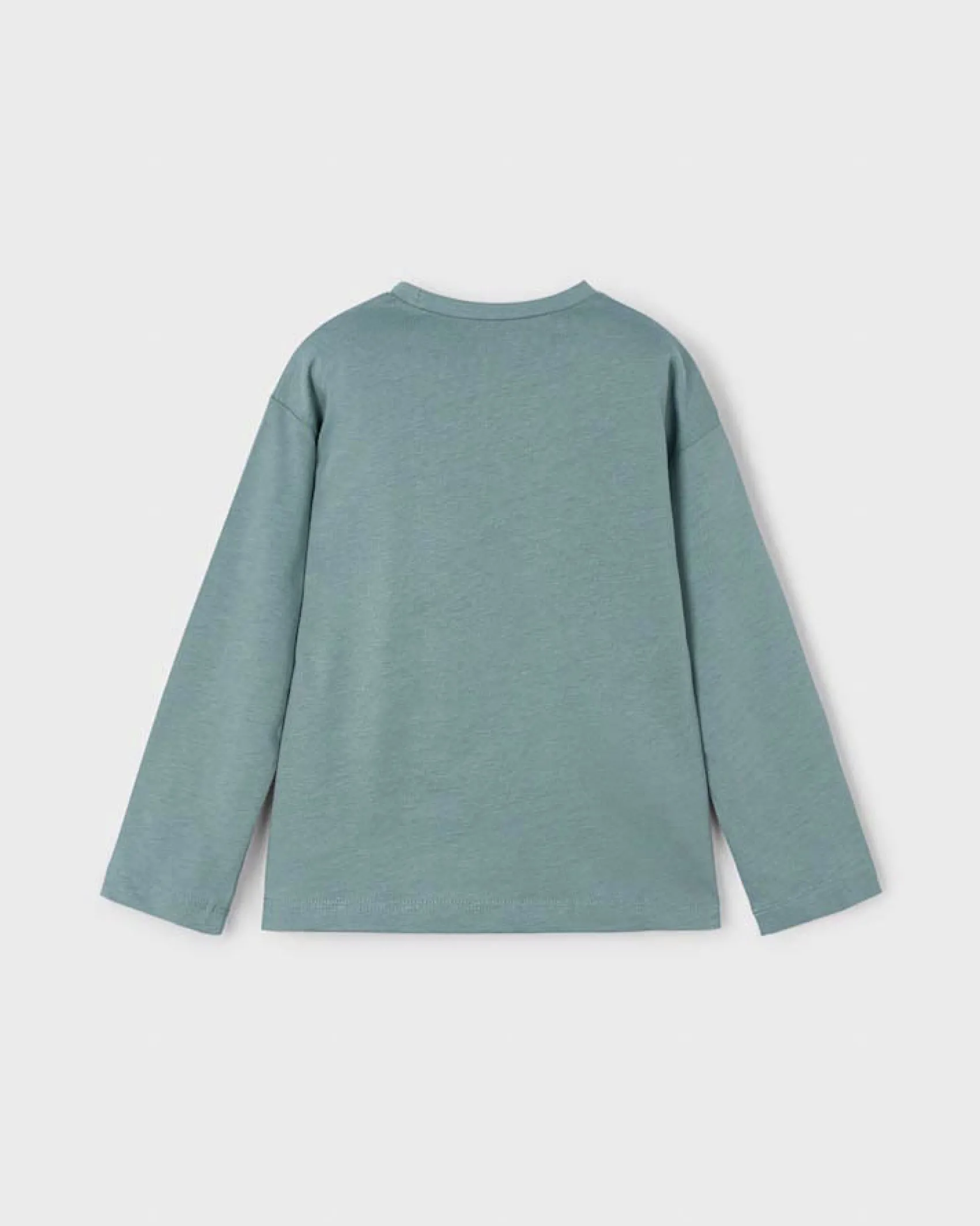 T-shirt Mayoral color salvia in puro cotone a maniche lunghe con bambolina