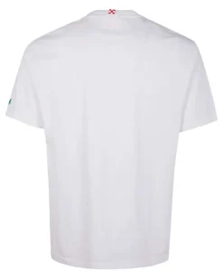 T-shirt MC2 Saint Barth bianca con ricamo Formentera Addicted sul petto