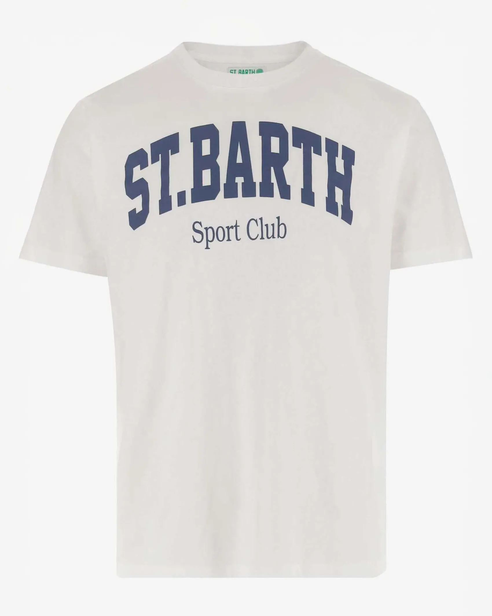 T-shirt MC2 Saint Barth bianca con stampa scritta logo e sport club davanti