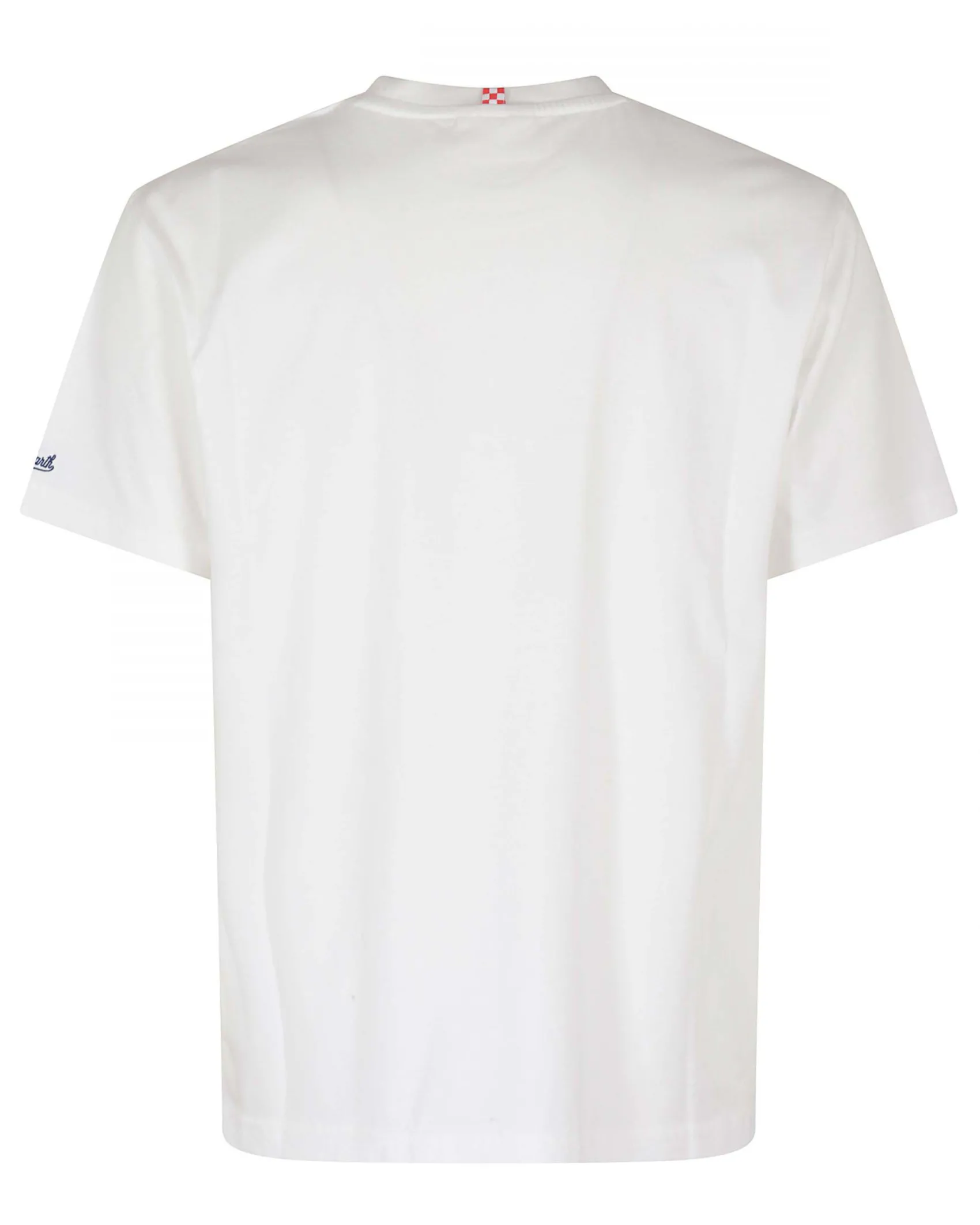 T-shirt MC2 Saint Barth bianca con ricamo Sesso e SanBarth sul petto