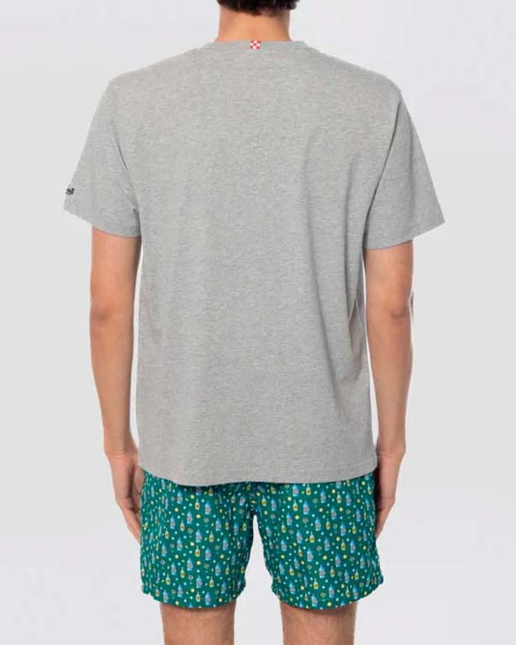 T-shirt MC2 Saint Barth grigia con ricamo Pochi ma Buoni sul petto