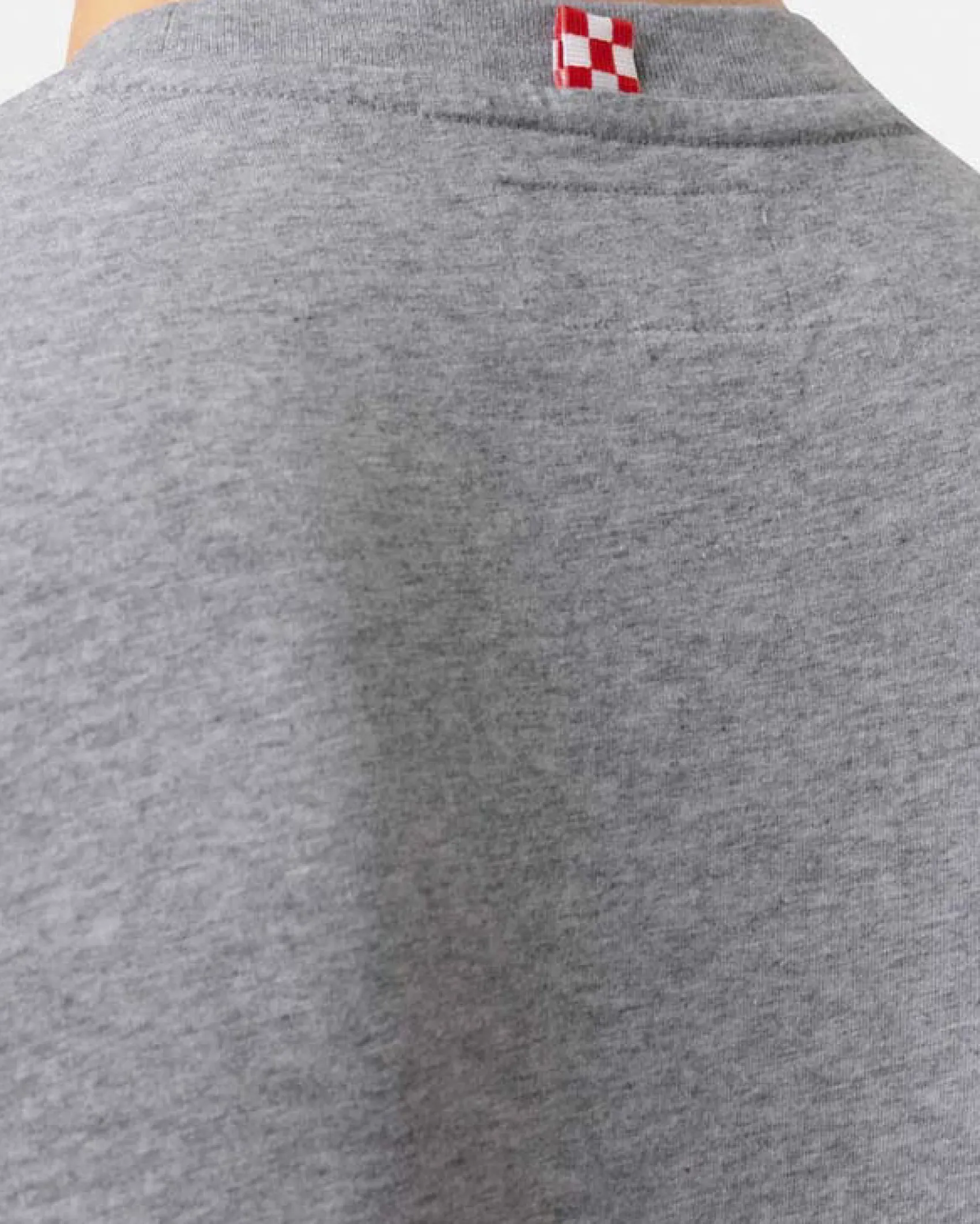 T-shirt MC2 Saint Barth grigio melange con stampa scritta logo e tennis team davanti