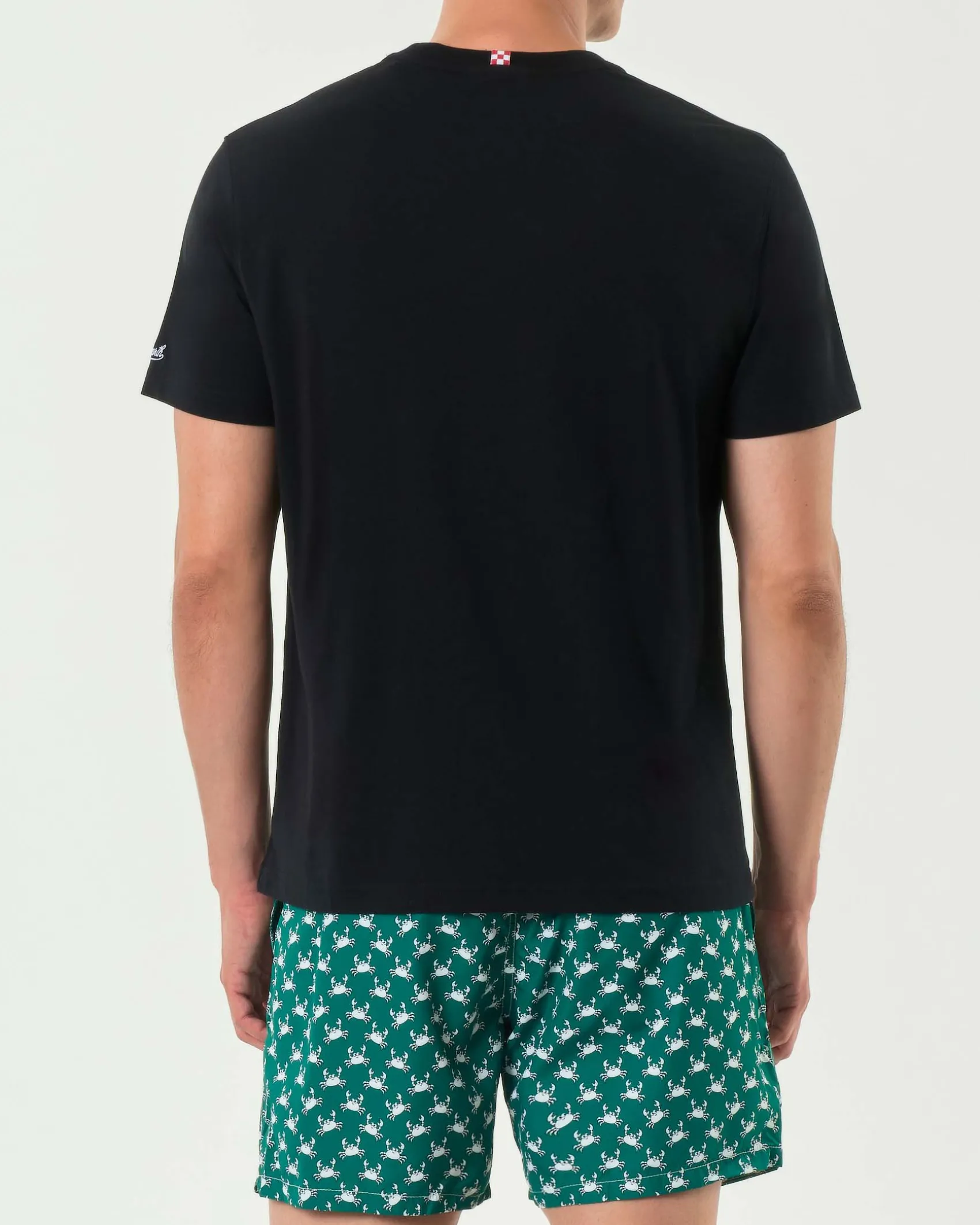 T-shirt MC2 Saint Barth nera con ricamo - Sbatti + Party sul petto