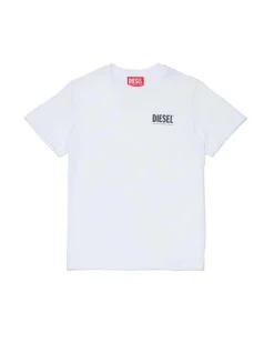 T-shirt mezza manica Diesel bianca con logo nero