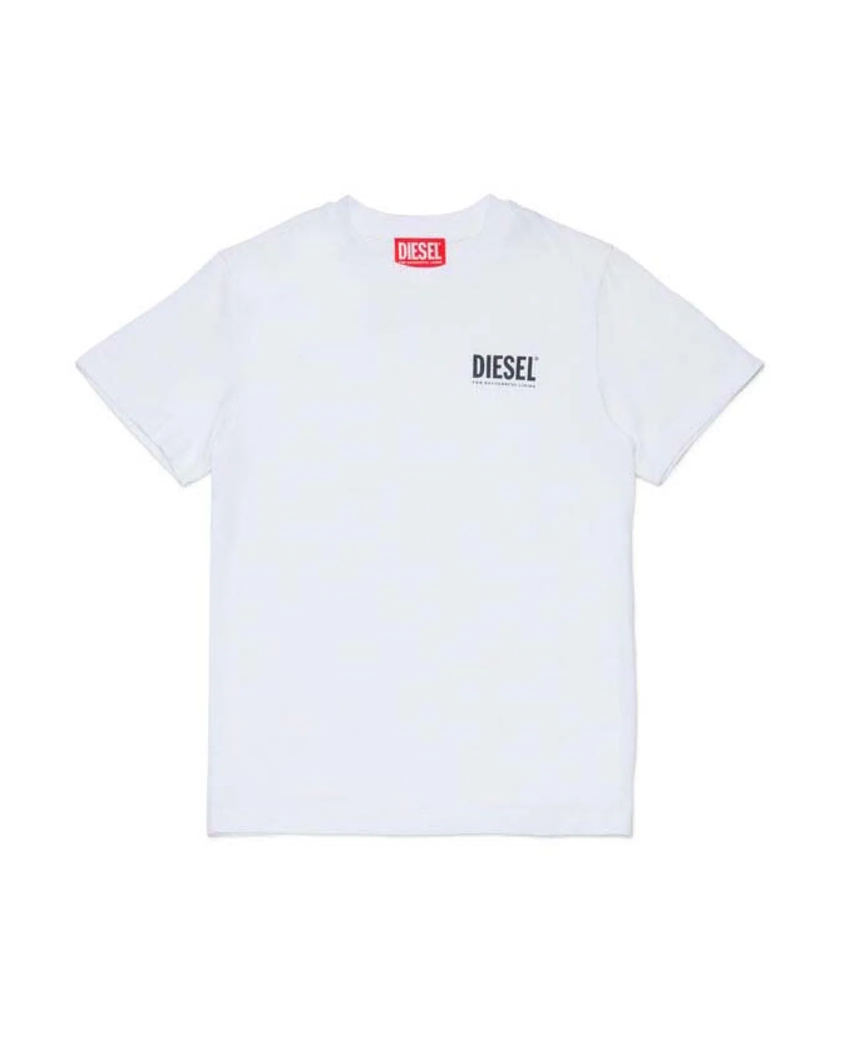 T-shirt mezza manica Diesel bianca con logo nero