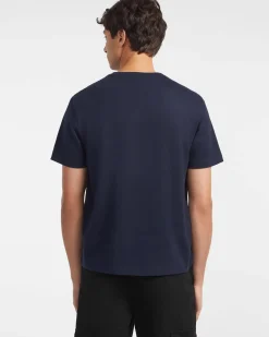 T-shirt mezza manica Guess Jeans blu con logo stampato davanti