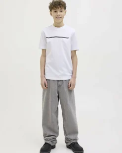 T-shirt mezza manica Jack & Jones bianca con logo nero