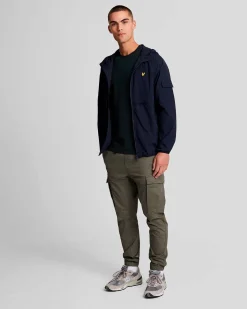 T-shirt mezza manica Lyle & Scott blu in cotone con logo aquila gialla ricamata sul petto