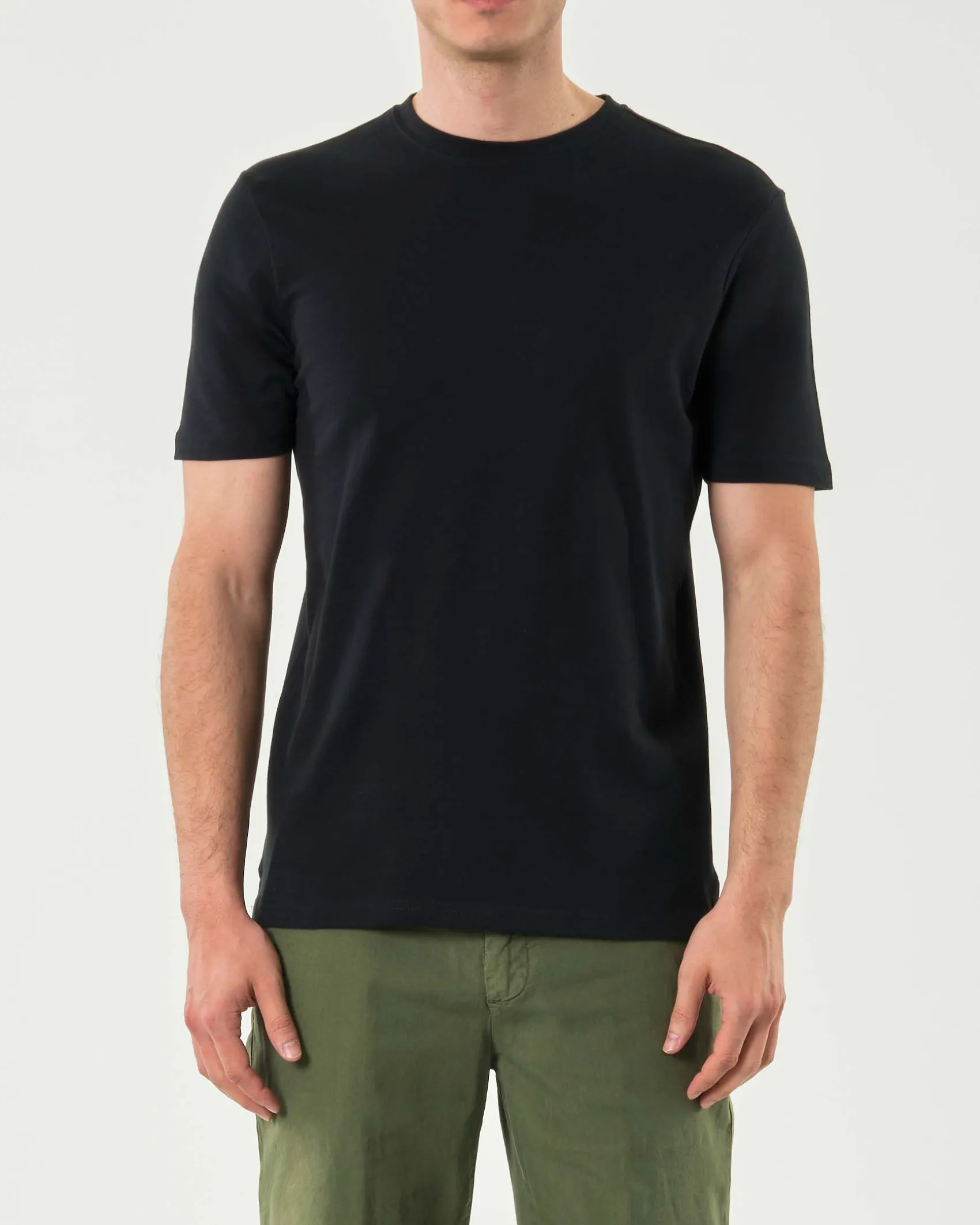 T-shirt mezza manica Paul Baker nera in micro piquet di cotone stretch