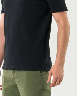 T-shirt mezza manica Paul Baker nera in micro piquet di cotone stretch