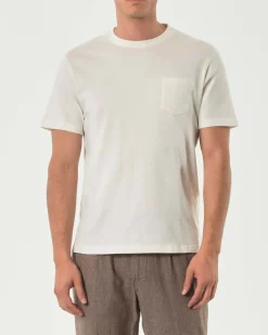 T-shirt mezza manica Paul Baker panna in jersey tinto in capo con taschino